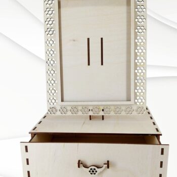 Intra απο ξύλο plywood 3mm-4mm πάχος – Κορνίζα φωτογραφιών με κουτί αποθήκευσης Δίασταση  20x20 cm INTRAFABR-30428682 - Image 3