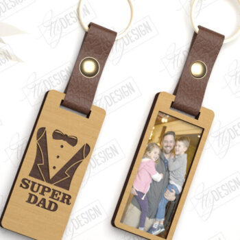 Intra απο ξύλο plywood 3mm-4mm πάχος – Φωτογραφία Ξύλινο Μπρελόκ Γιορτή του Πατέρα | CNC Δίασταση 5x5 cm INTRAFABR-118412895 - Image 1