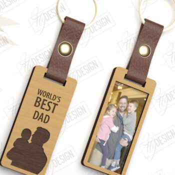 Intra απο ξύλο plywood 3mm-4mm πάχος – Φωτογραφία Ξύλινο Μπρελόκ Γιορτή του Πατέρα | CNC Δίασταση 5x5 cm INTRAFABR-118412901 - Image 1