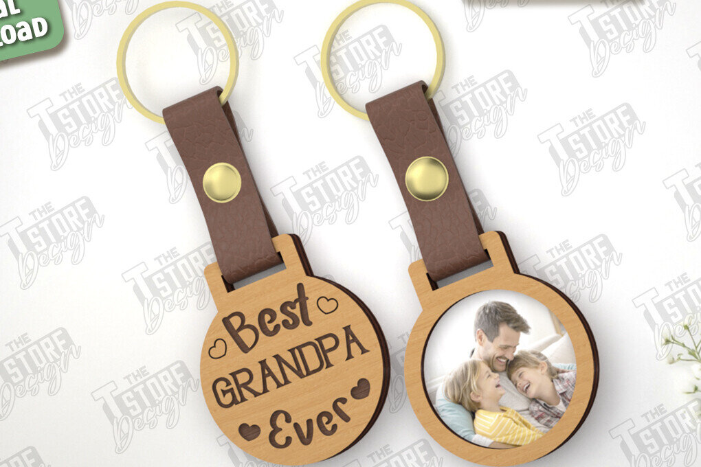 Intra απο ξύλο plywood 3mm-4mm πάχος – Φωτογραφία Ξύλινο Μπρελόκ Γιορτή του Πατέρα | CNC Δίασταση  5x5 cm INTRAFABR-118021288