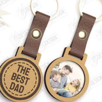 Intra απο ξύλο plywood 3mm-4mm πάχος – Φωτογραφία Ξύλινο Μπρελόκ Γιορτή του Πατέρα | CNC Δίασταση  5x5 cm INTRAFABR-118018420 - Image 1