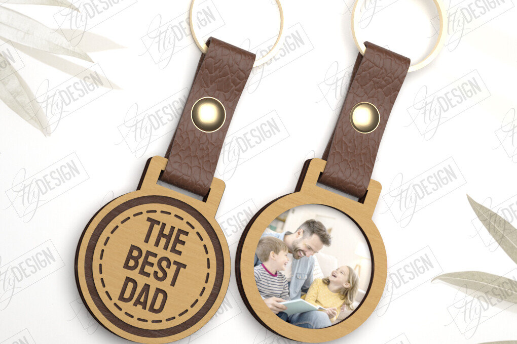 Intra απο ξύλο plywood 3mm-4mm πάχος – Φωτογραφία Ξύλινο Μπρελόκ Γιορτή του Πατέρα | CNC Δίασταση  5x5 cm INTRAFABR-118018420