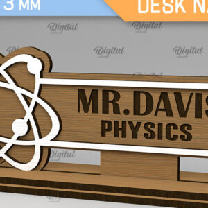 Intra απο ξύλο plywood 3mm-4mm πάχος – Physics Teacher Desk Name Plate LaserCut Δίασταση  20x20 cm INTRAFABR-103439729