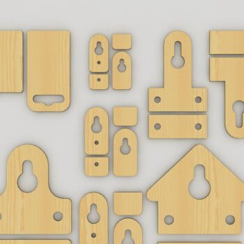 Intra απο ξύλο plywood 3mm-4mm πάχος – Pic Hanger Hooks Templates Δίασταση 20x20 cm INTRAFABR-39949995 - Image 1