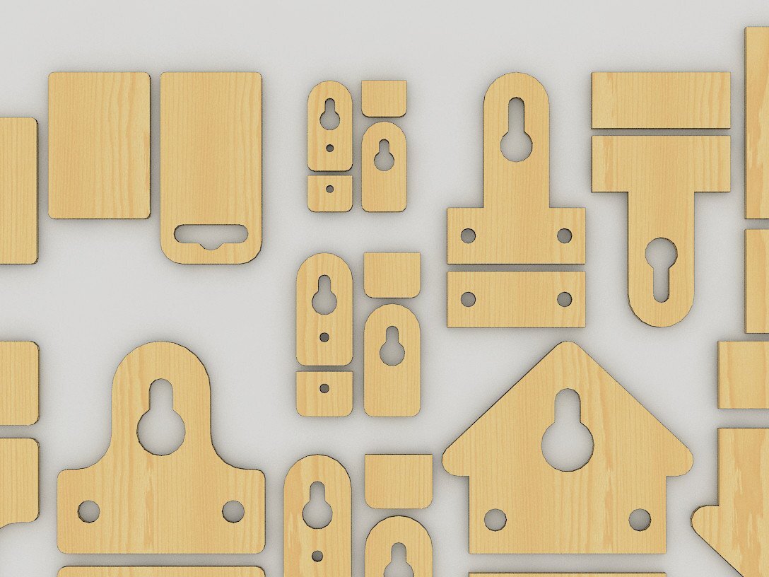 Intra απο ξύλο plywood 3mm-4mm πάχος – Pic Hanger Hooks Templates Δίασταση  20x20 cm INTRAFABR-39949995