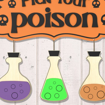 Intra απο ξύλο plywood 3mm-4mm πάχος – Επιλέξτε το αρχείο κοπής με λέιζερ Poison Δίασταση  20x20 cm INTRAFABR-105764498 - Image 1