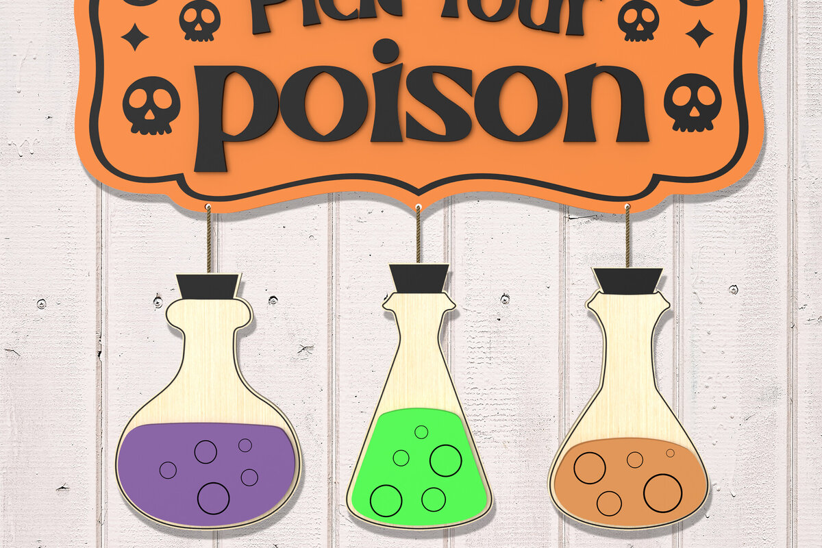 Intra απο ξύλο plywood 3mm-4mm πάχος – Επιλέξτε το αρχείο κοπής με λέιζερ Poison Δίασταση  20x20 cm INTRAFABR-105764498