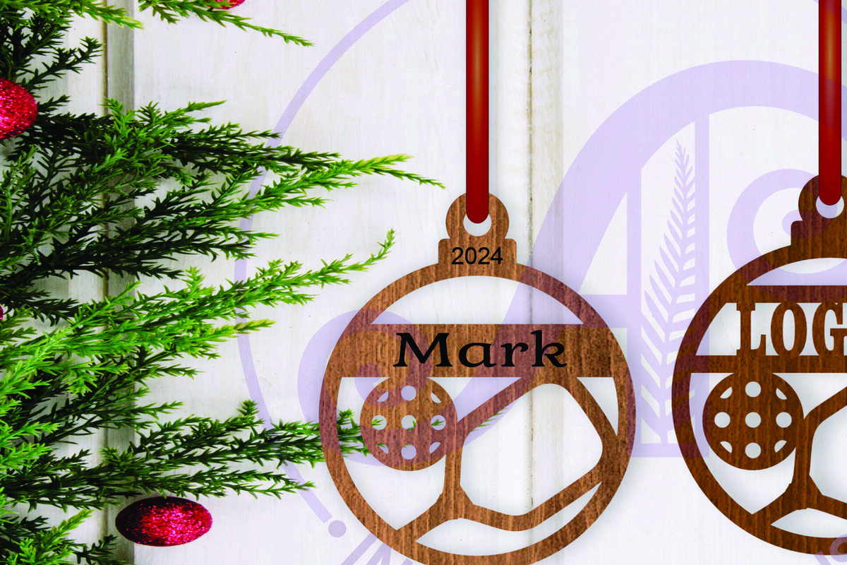 Intra απο ξύλο plywood 3mm-4mm πάχος – Χριστουγεννιάτικο στολίδι Pickle Ball Laser Δίασταση  20x20 cm INTRAFABR-107059699