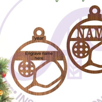 Intra απο ξύλο plywood 3mm-4mm πάχος – Χριστουγεννιάτικο στολίδι Pickle Ball Laser Δίασταση  20x20 cm INTRAFABR-107059699 - Image 2