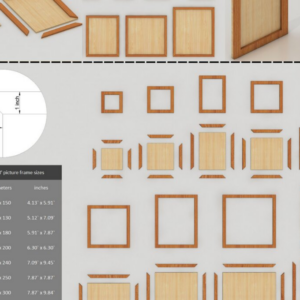 Intra απο ξύλο plywood 3mm-4mm πάχος – Σετ Αρχείων Αποκοπής Κορνίζας 130 Δίασταση 20x20 cm INTRAFABR-118106304