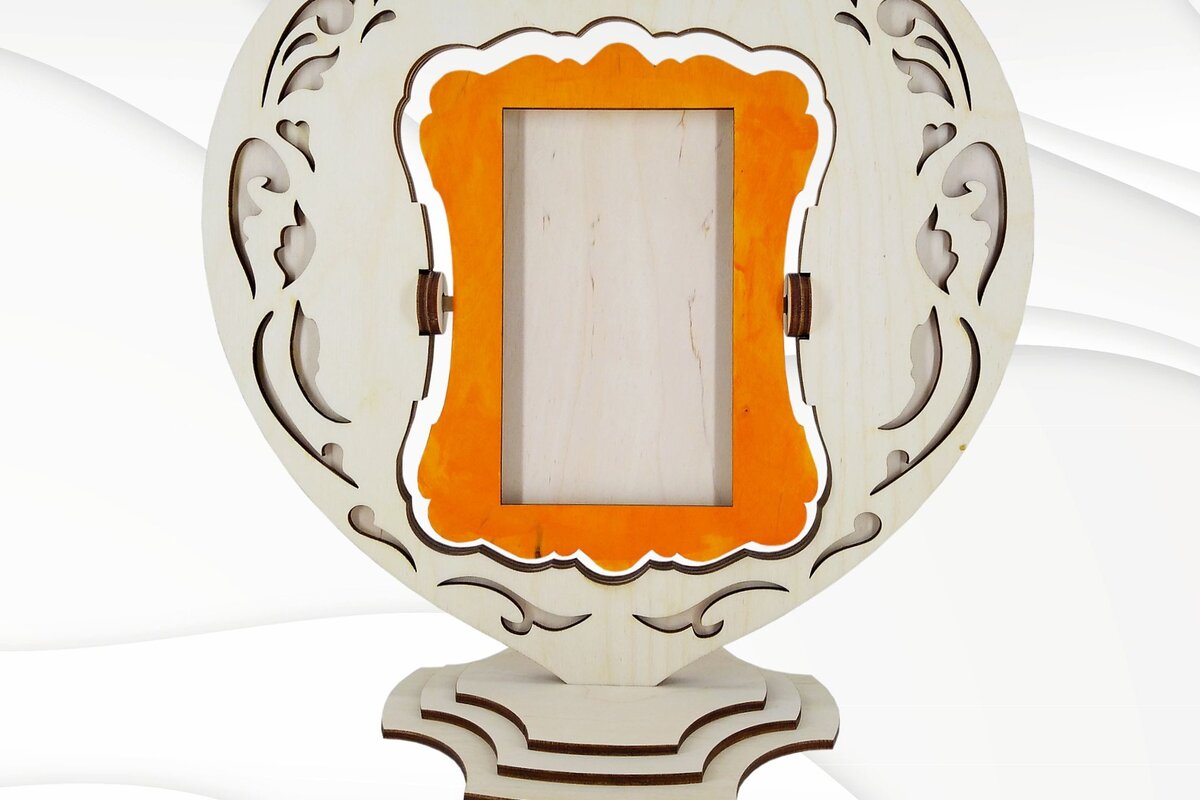 Intra απο ξύλο plywood 3mm-4mm πάχος – Κορνίζα Καρδιά Δίασταση  20x20 cm INTRAFABR-30389574