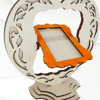 Intra απο ξύλο plywood 3mm-4mm πάχος – Κορνίζα Καρδιά Δίασταση  20x20 cm INTRAFABR-30389574 - Image 2