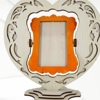 Intra απο ξύλο plywood 3mm-4mm πάχος – Κορνίζα Καρδιά Δίασταση  20x20 cm INTRAFABR-30389574 - Image 3