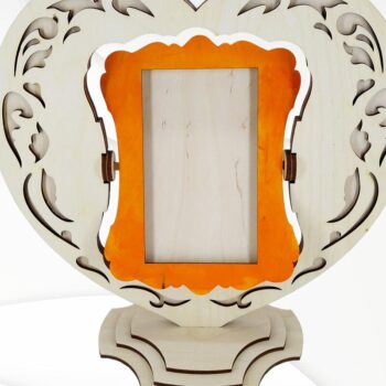 Intra απο ξύλο plywood 3mm-4mm πάχος – Κορνίζα Καρδιά Δίασταση  20x20 cm INTRAFABR-30389574 - Image 4