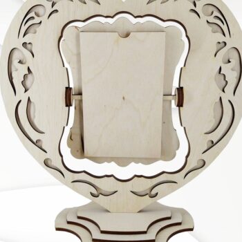 Intra απο ξύλο plywood 3mm-4mm πάχος – Κορνίζα Καρδιά Δίασταση  20x20 cm INTRAFABR-30389574 - Image 5