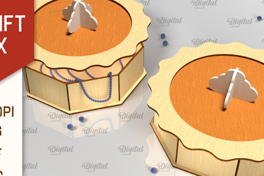 Intra απο ξύλο plywood 3mm-4mm πάχος – Κουτί δώρου πίτας. Κουτί των Ευχαριστιών Δίασταση  20x20 cm INTRAFABR-103856023