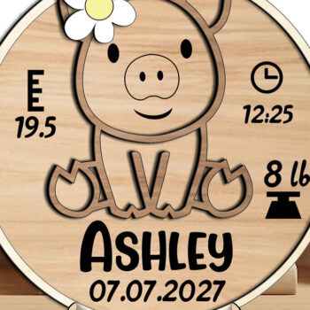 Intra απο ξύλο plywood 3mm-4mm πάχος – Ανακοίνωση Pig Baby Round Board Δίασταση 20x20 cm INTRAFABR-117737235 - Image 3
