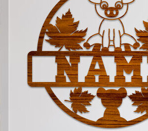 Intra απο ξύλο plywood 3mm-4mm πάχος – Pig Name Sign Δίασταση  40x30 cm INTRAFABR-75739918