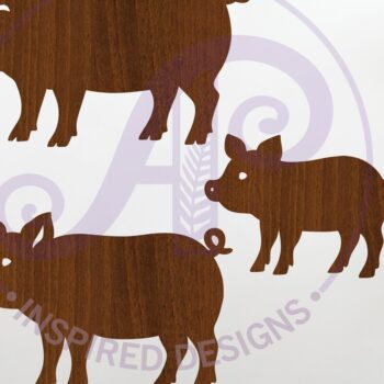 Intra απο ξύλο plywood 3mm-4mm πάχος – Αρχείο με αποκοπή λέιζερ Pig Silhouette Δίασταση  20x20 cm INTRAFABR-124429232 - Image 1