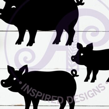 Intra απο ξύλο plywood 3mm-4mm πάχος – Αρχείο με αποκοπή λέιζερ Pig Silhouette Δίασταση  20x20 cm INTRAFABR-124429232 - Image 2