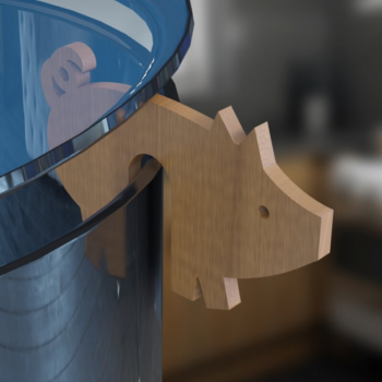 Intra απο ξύλο plywood 3mm-4mm πάχος – Pig. Pot Prop  κοπής με λέιζερ. 3D Δίασταση  20x20 cm INTRAFABR-79049786 - Image 1