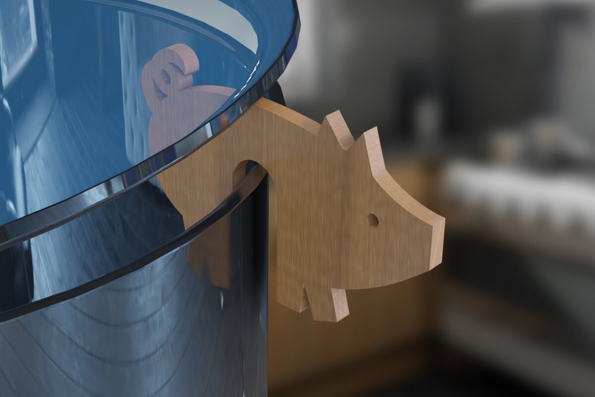 Intra απο ξύλο plywood 3mm-4mm πάχος – Pig. Pot Prop  κοπής με λέιζερ. 3D Δίασταση  20x20 cm INTRAFABR-79049786