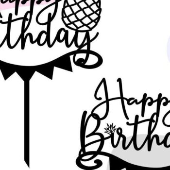 Intra απο ξύλο plywood 3mm-4mm πάχος – Pineapple Cake Topper Χρόνια Πολλά Δίασταση 20x20 cm INTRAFABR-30864166 - Image 1