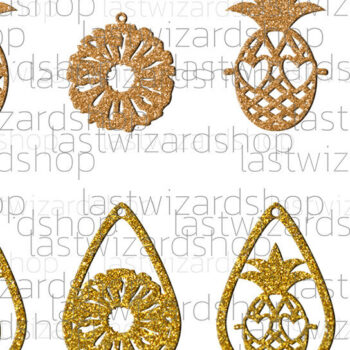 Intra απο ξύλο plywood 3mm-4mm πάχος – Σκουλαρίκια ανανά, ψεύτικο δέρμα Δίασταση 5x5 cm INTRAFABR-25097350 - Image 1