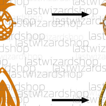 Intra απο ξύλο plywood 3mm-4mm πάχος – Σκουλαρίκια ανανά, ψεύτικο δέρμα Δίασταση 5x5 cm INTRAFABR-25097350 - Image 2