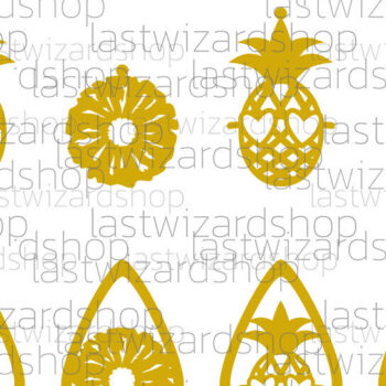 Intra απο ξύλο plywood 3mm-4mm πάχος – Σκουλαρίκια ανανά, ψεύτικο δέρμα Δίασταση 5x5 cm INTRAFABR-25097350 - Image 3