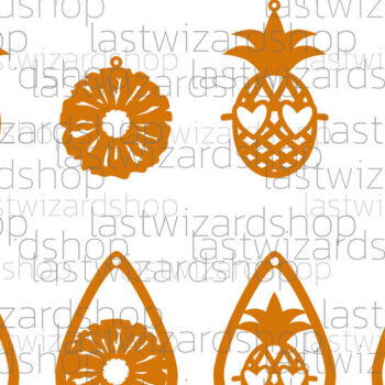 Intra απο ξύλο plywood 3mm-4mm πάχος – Σκουλαρίκια ανανά, ψεύτικο δέρμα Δίασταση 5x5 cm INTRAFABR-25097350 - Image 4