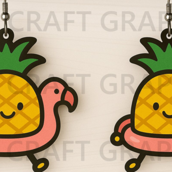 Intra απο ξύλο plywood 3mm-4mm πάχος – Pineapple Float Earrings Δίασταση  5x5 cm INTRAFABR-123127199 - Image 1