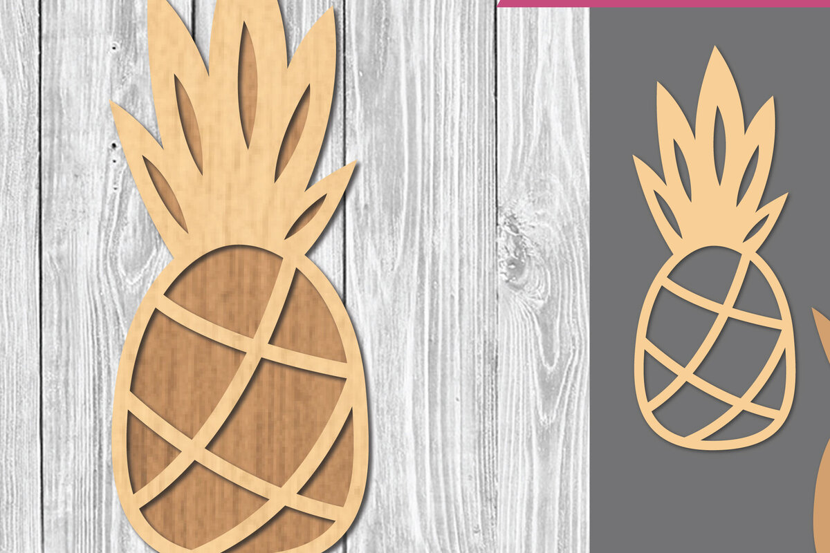 Intra απο ξύλο plywood 3mm-4mm πάχος – Διακόσμηση με λέιζερ ανανά 2 Δίασταση  20x20 cm INTRAFABR-109411639