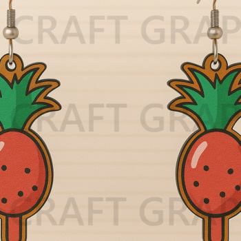 Intra απο ξύλο plywood 3mm-4mm πάχος – Σκουλαρίκια Popsicle Pineapple Δίασταση  5x5 cm INTRAFABR-123663943 - Image 1