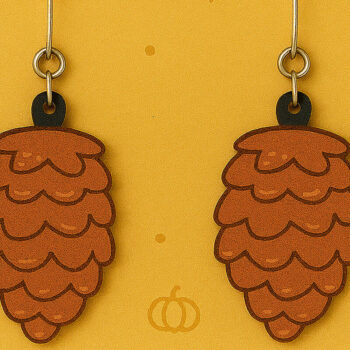 Intra απο ξύλο plywood 3mm-4mm πάχος – Σκουλαρίκια κουκουνάρι Δίασταση  5x5 cm INTRAFABR-125294308 - Image 1