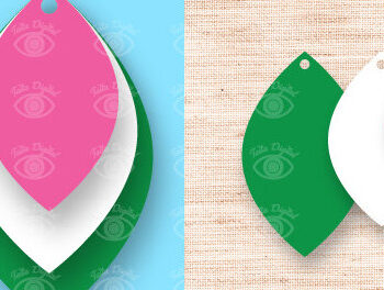 Intra απο ξύλο plywood 3mm-4mm πάχος – Γραφικά σχεδίασης ροζ και πράσινα σκουλαρίκια Δίασταση  5x5 cm INTRAFABR-97628157 - Image 8