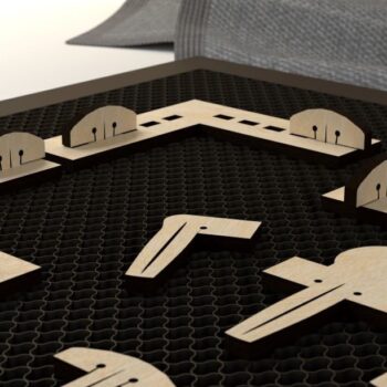 Intra απο ξύλο plywood 3mm-4mm πάχος – Pins Start Pack Δίασταση  20x20 cm INTRAFABR-33824939 - Image 3