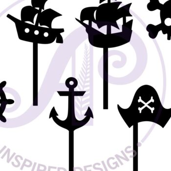 Intra απο ξύλο plywood 3mm-4mm πάχος – Pirate Cupcake Toppers, 6 Σχέδια Δίασταση 20x20 cm INTRAFABR-91393096 - Image 3