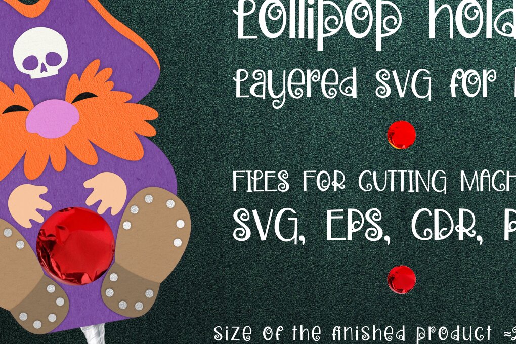 Intra απο ξύλο plywood 3mm-4mm πάχος – Πρότυπο θήκης Pirate Lollipop Δίασταση  20x20 cm INTRAFABR-12555724