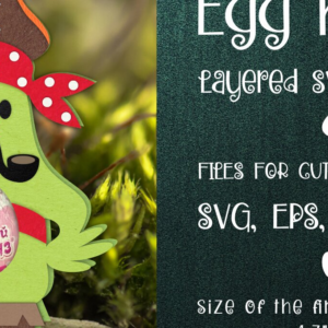 Intra απο ξύλο plywood 3mm-4mm πάχος – Pirate Parrot - Σοκολατένια Αυγοθήκη Δίασταση  20x20 cm INTRAFABR-9921705