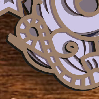 Intra απο ξύλο plywood 3mm-4mm πάχος – Πειρατικό πλοίο με Mandala Sail και Floral Δίασταση 20x20 cm INTRAFABR-78222218 - Image 5