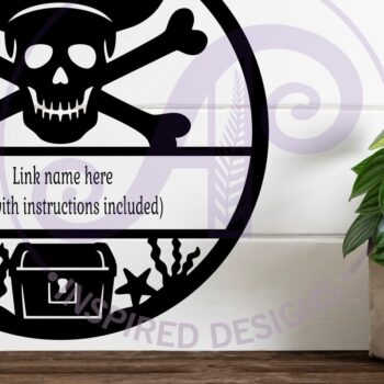 Intra απο ξύλο plywood 3mm-4mm πάχος – Σημάδι ονόματος πειρατικού κρανίου και χιαστί Δίασταση  20x20 cm INTRAFABR-123223417 - Image 2