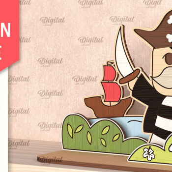 Intra απο ξύλο plywood 3mm-4mm πάχος – Pirate. Παιδική Ξύλινη Σκηνή Δίασταση 20x20 cm INTRAFABR-100844430 - Image 1