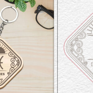 Intra απο ξύλο plywood 3mm-4mm πάχος – Κοπή Laser Μπρελόκ Ιχθύς | Ζώδιο Δίασταση  5x5 cm INTRAFABR-100441045