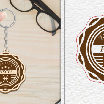 Intra απο ξύλο plywood 3mm-4mm πάχος – Κοπή Laser Μπρελόκ Ιχθύς | Zodiac Δίασταση  5x5 cm INTRAFABR-102288899 - Image 1