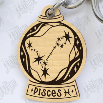 Intra απο ξύλο plywood 3mm-4mm πάχος – Μπρελόκ Ιχθύς Zodiac |Zodiac Δίασταση 5x5 cm INTRAFABR-123373870 - Image 1