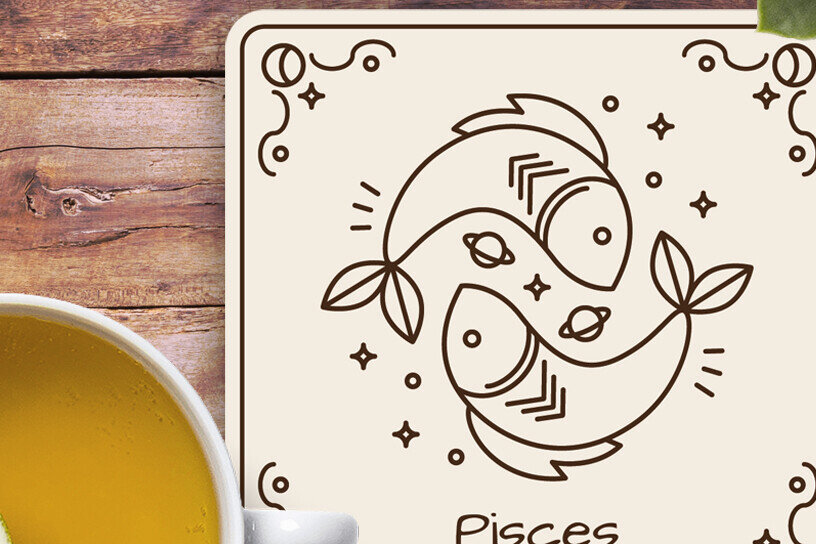 Intra απο ξύλο plywood 3mm-4mm πάχος – Σουβέρ Ζωδίου Ιχθείς Χαρακτική με λέιζερ Δίασταση  20x20 cm INTRAFABR-122551518