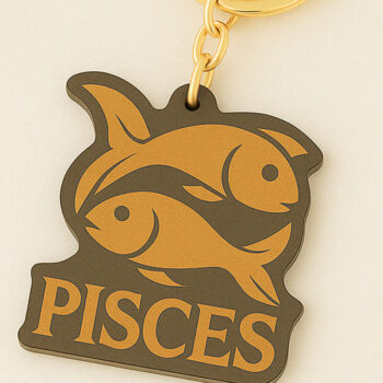 Intra απο ξύλο plywood 3mm-4mm πάχος – Μπρελόκ Pisces Zodiac Δίασταση  5x5 cm INTRAFABR-120350786 - Image 1