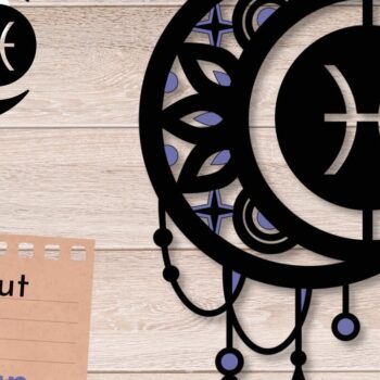 Intra απο ξύλο plywood 3mm-4mm πάχος – Ζώδιο Ιχθύς, Ονειροπαγίδα Δίασταση 20x20 cm INTRAFABR-66518363 - Image 1