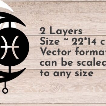 Intra απο ξύλο plywood 3mm-4mm πάχος – Ζώδιο Ιχθύς, Ονειροπαγίδα Δίασταση 20x20 cm INTRAFABR-66518363 - Image 2